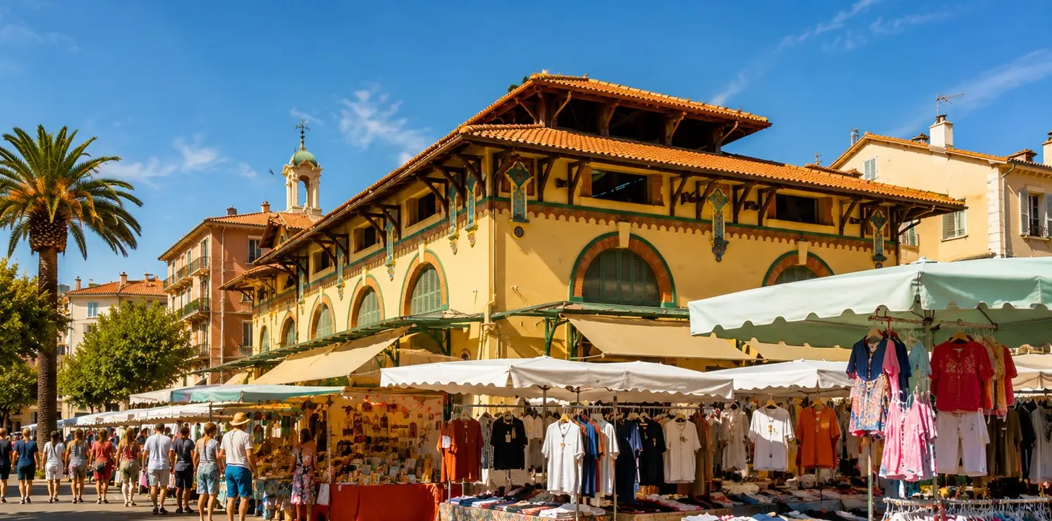 Marché couvert des Halles de Menton avec ses produits locaux et agrumes